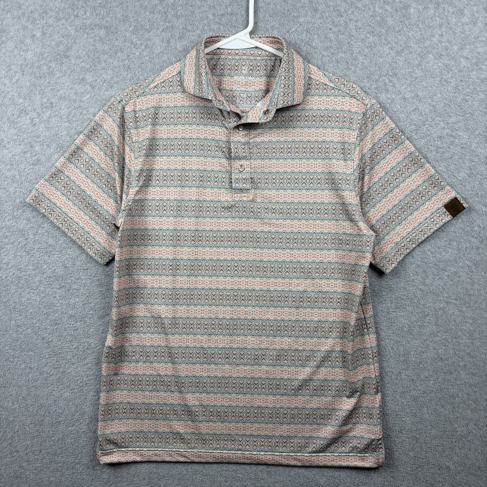 Iron Oak Polo Shirt Mens XS Southwestern Geometric Pearl Snap Stretch Golf
